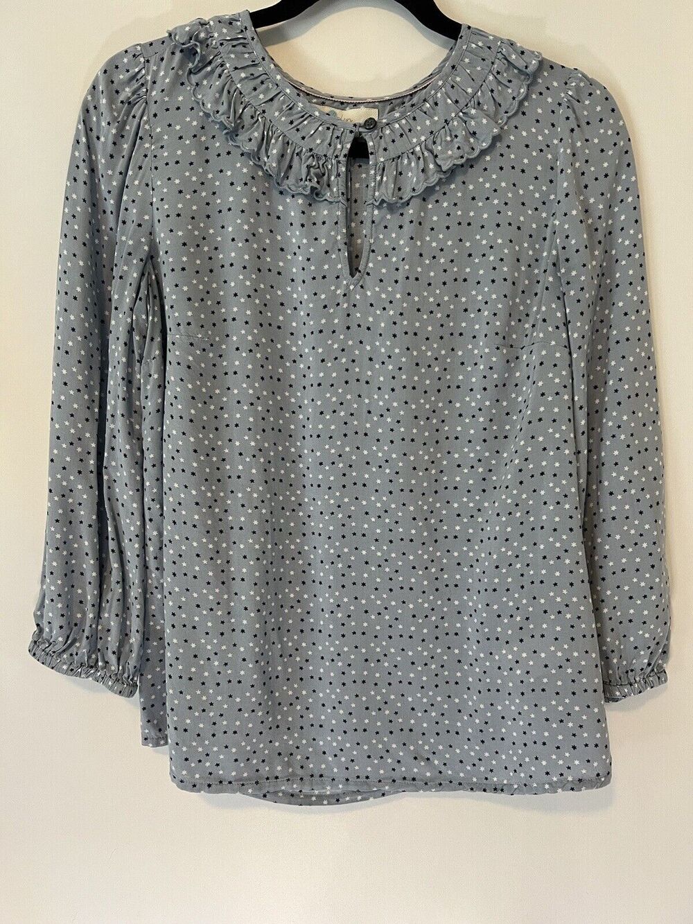 Boden Blur Scallop Frill Top in Scattered Star Breeze Size 6